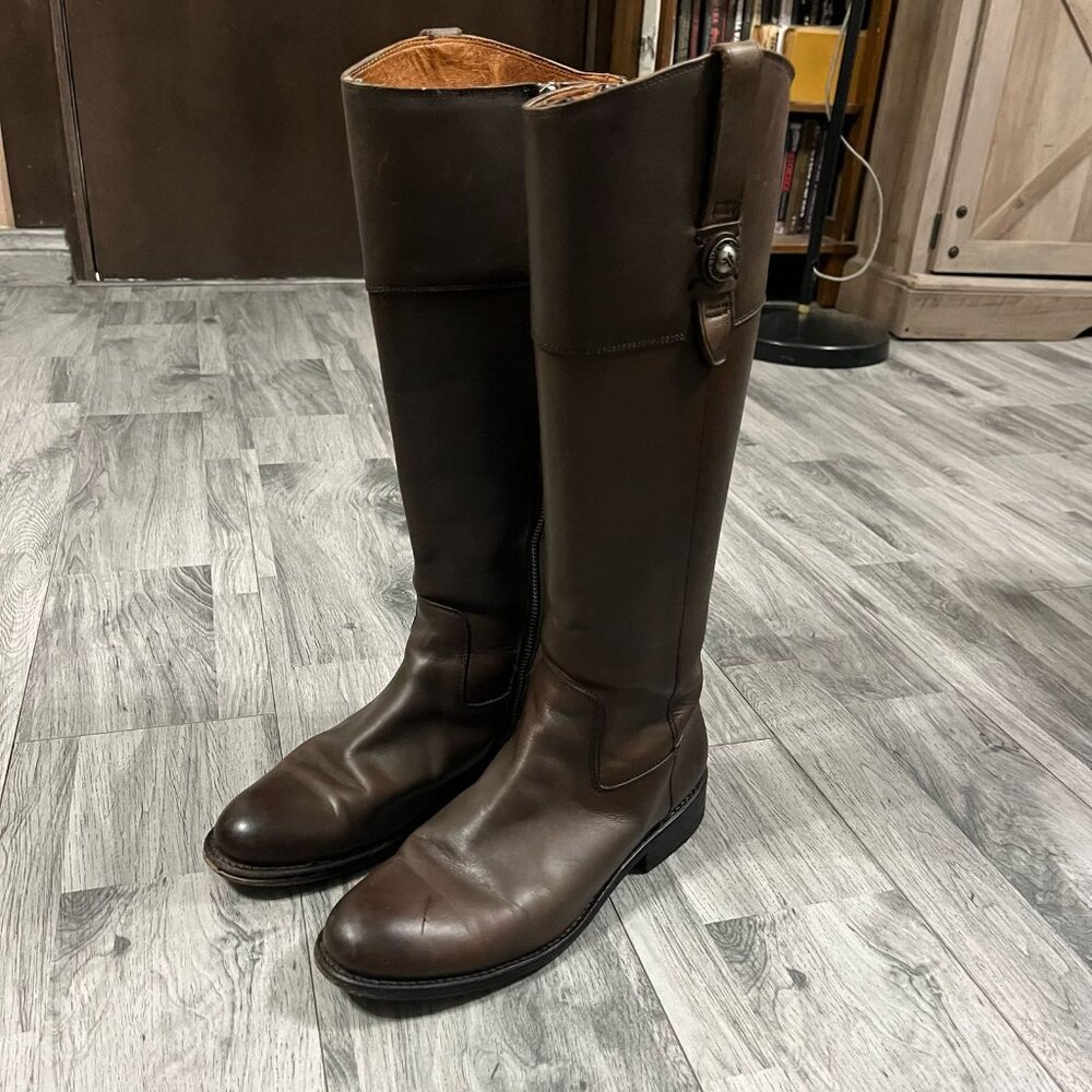 Frye Jayden Riding Boot Leather 8.5 B Button Biker